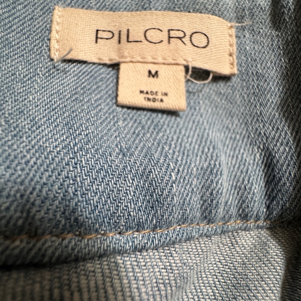 Pilcro Strapless Blue and Cream Dress - Picture 10 of 14